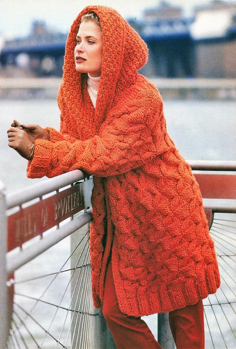 Chunky knit coat pattern
