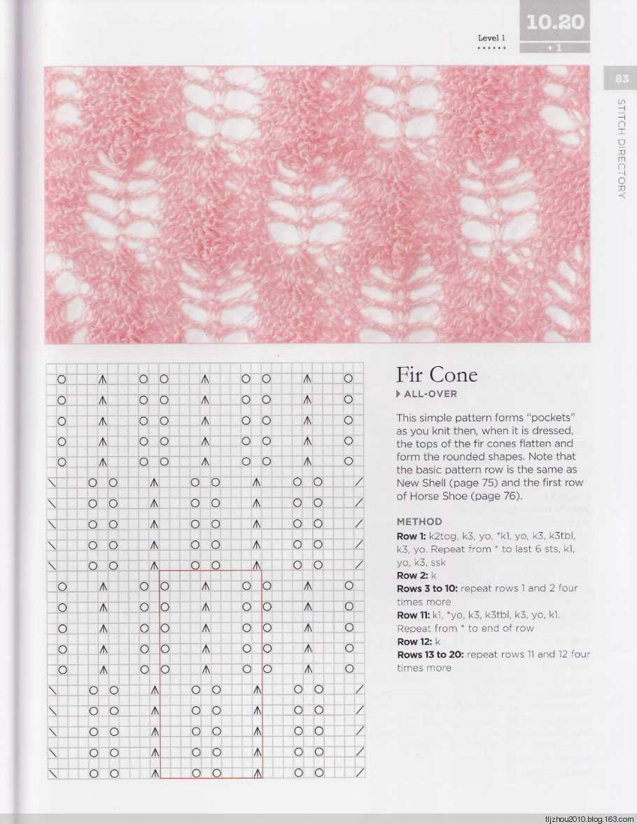 Fir cone knitting pattern