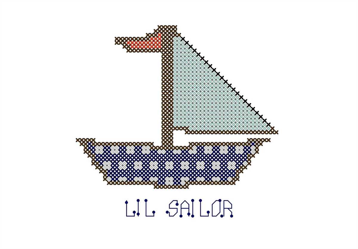 Knitted boat pattern