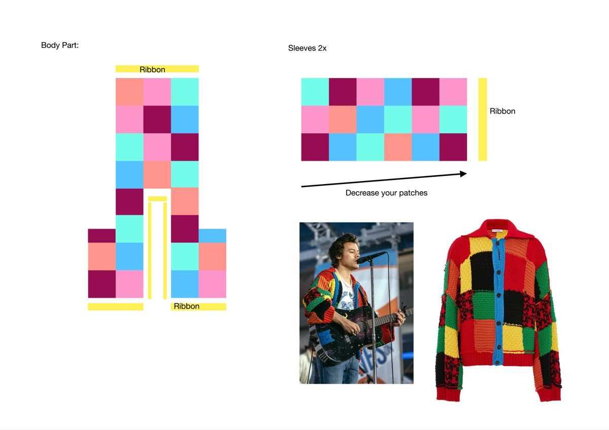 Harry styles knitted cardigan pattern