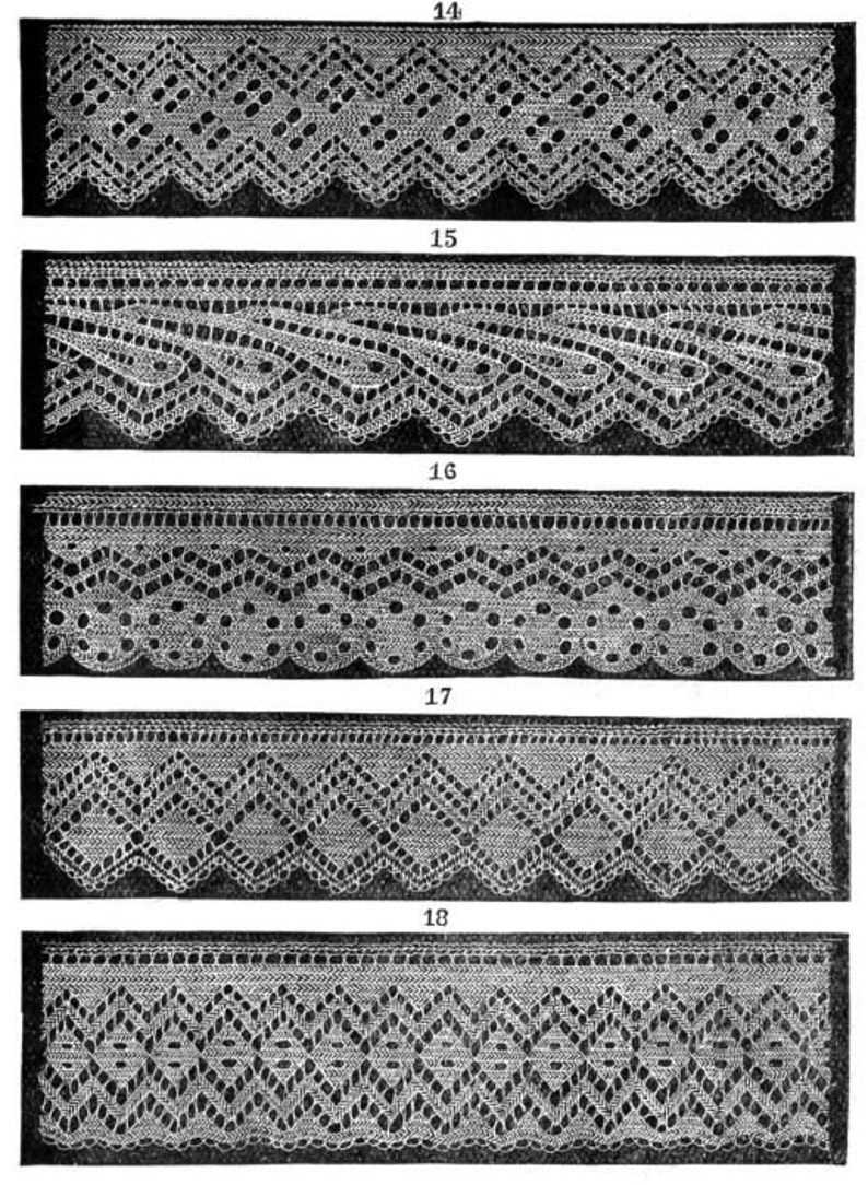 Lace edging knit pattern