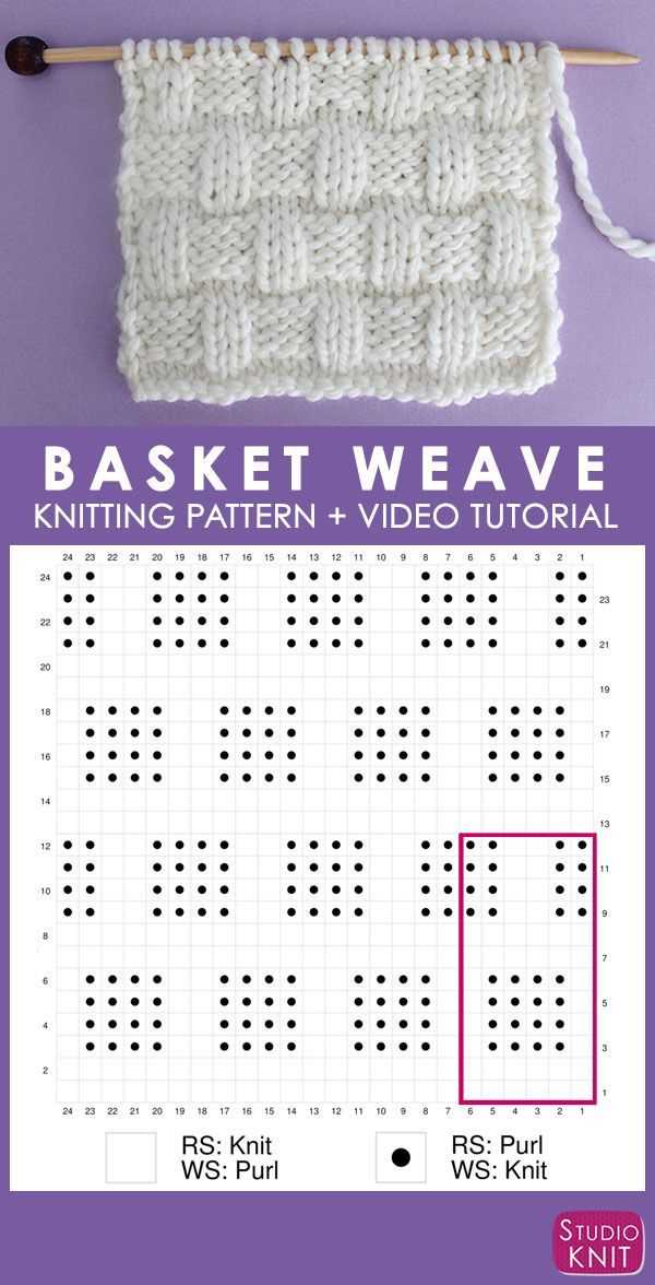 Basket weave knitted dishcloth pattern