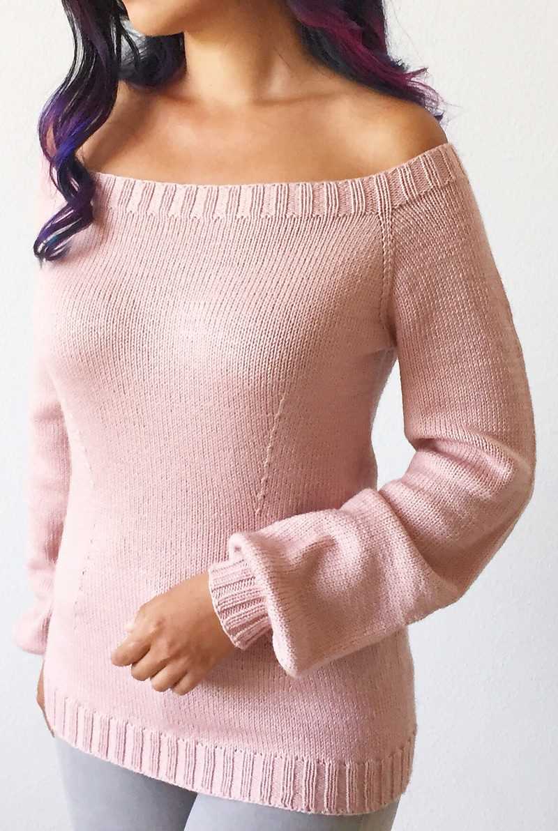 Off the shoulder jumper knitting pattern
