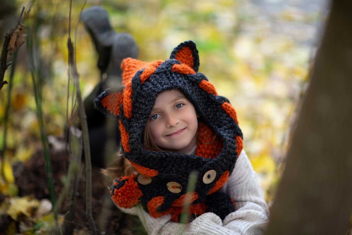 Children's hooded scarf knitting pattern