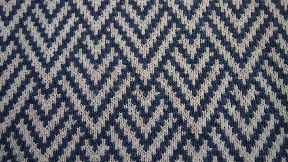 Knitted diamond shaped pattern