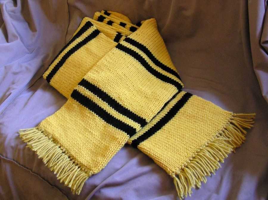 Harry potter hufflepuff scarf knitting pattern