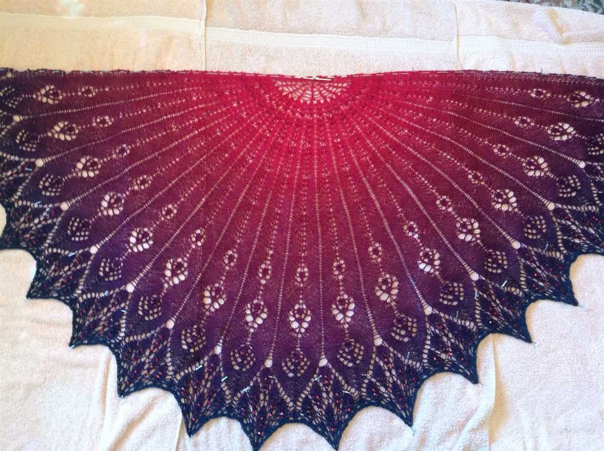 Feather and fan knit shawl pattern