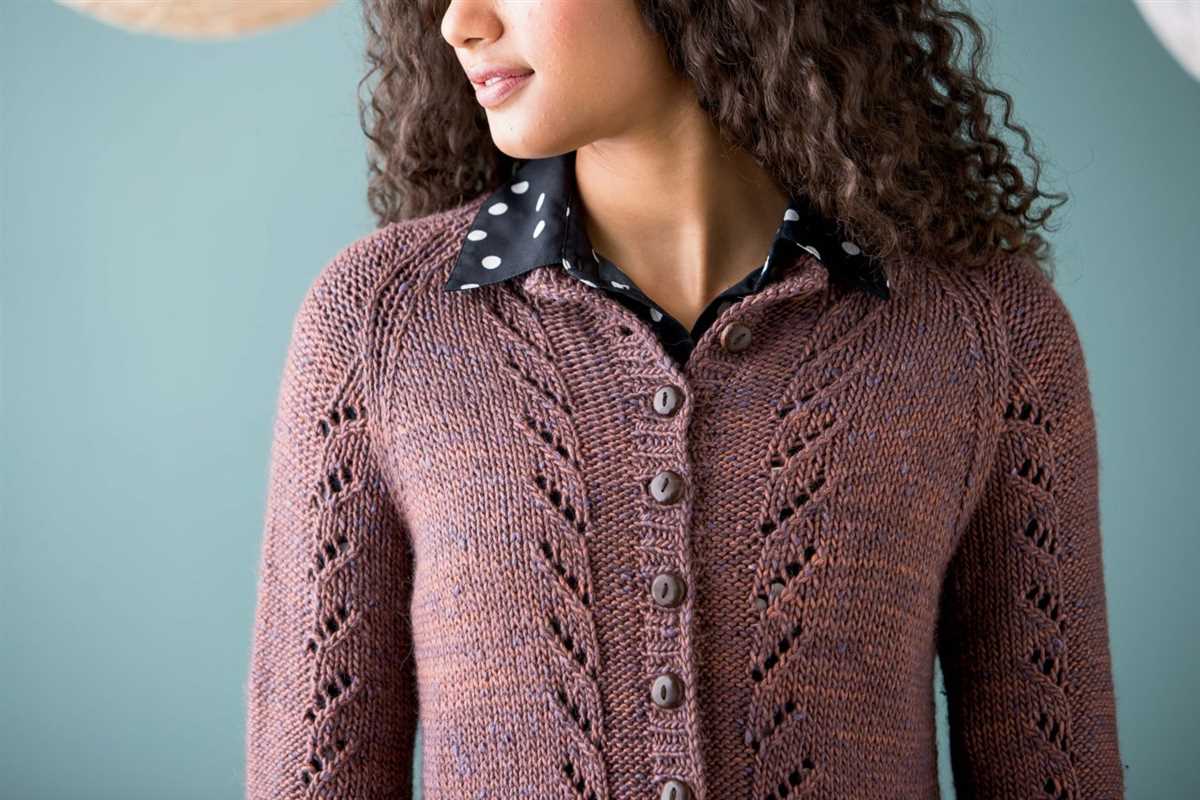 Feather and fan cardigan knitting pattern