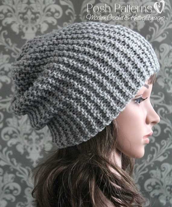 Knit slouchy hat pattern