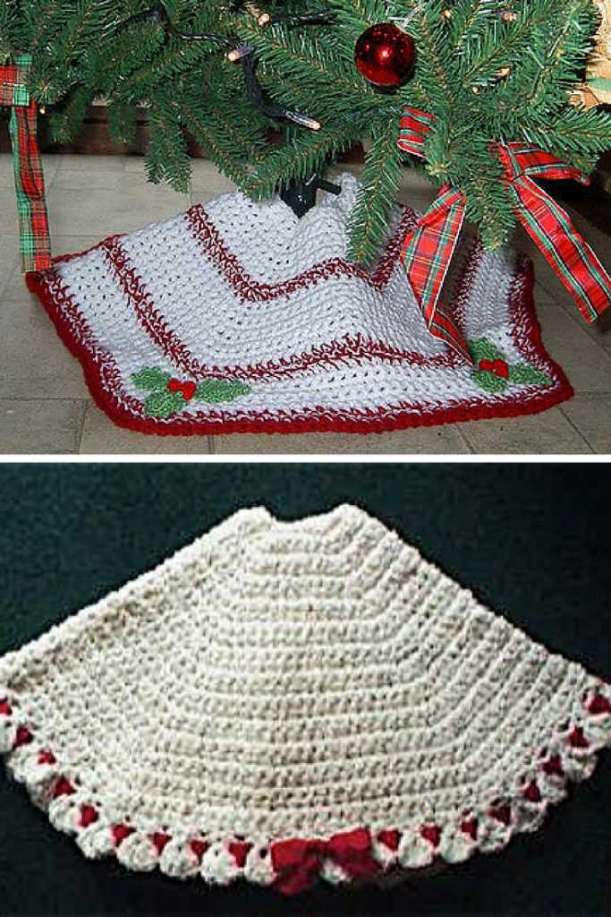 Knitted christmas tree skirt pattern