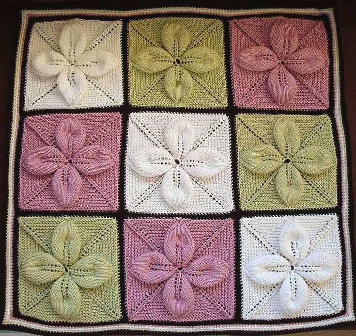 Knitted leaf square pattern free