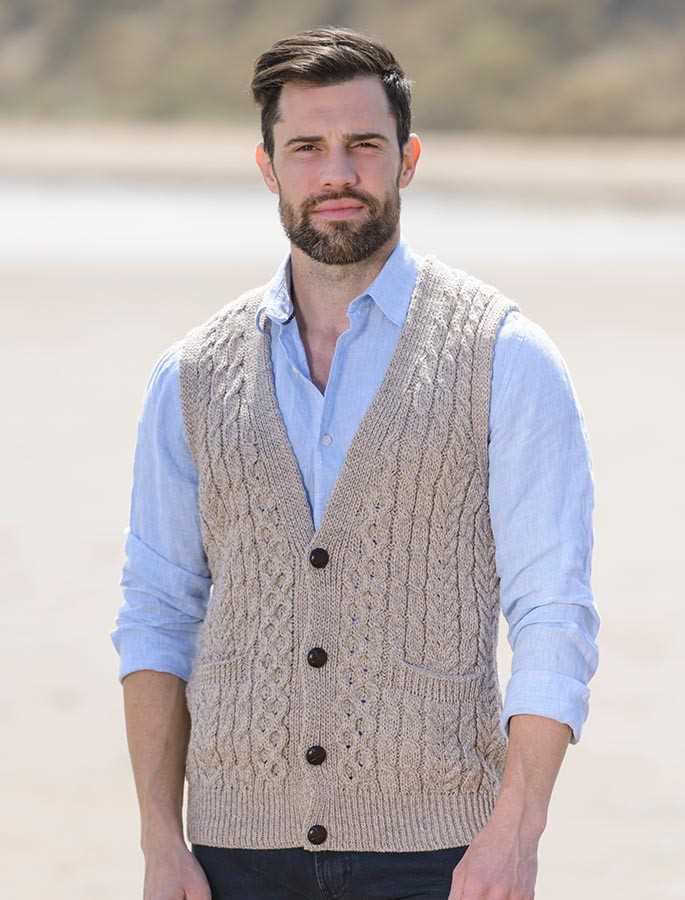 Free knitting pattern v neck vest men's