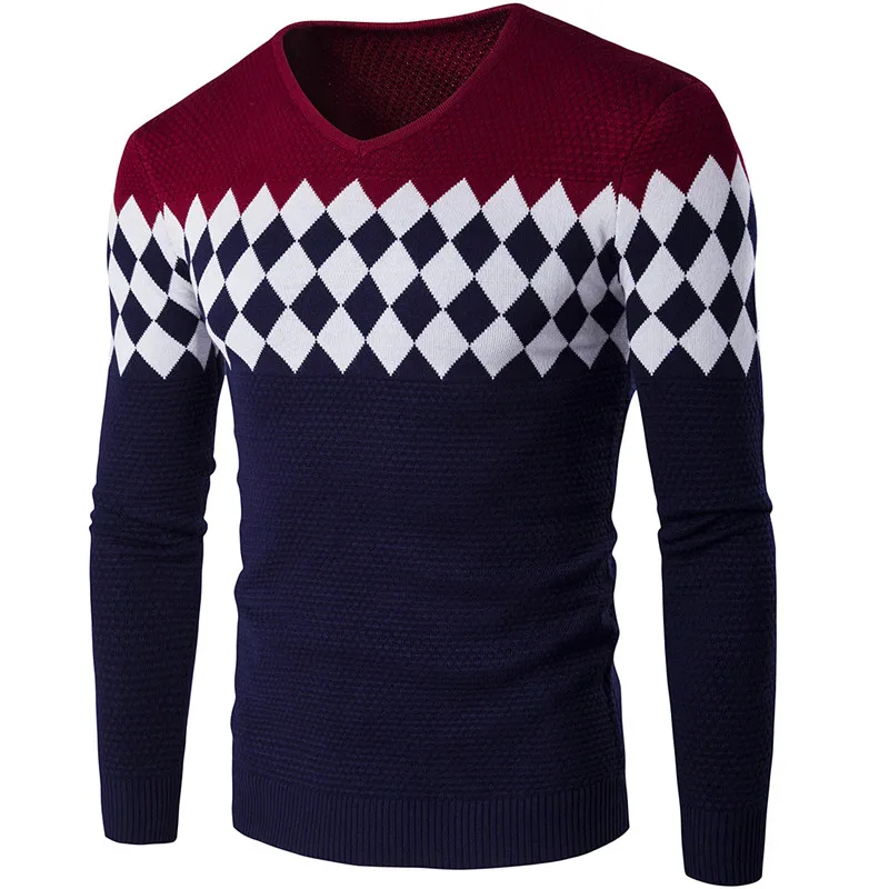 Men's v-neck sweater knitting pattern