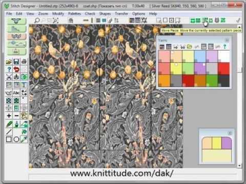 Knitting machine pattern software