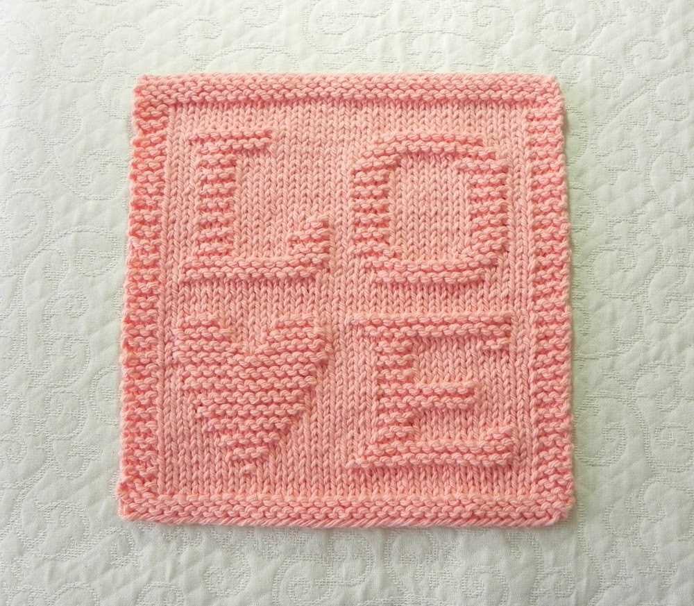 Knitted heart dishcloth pattern by emily