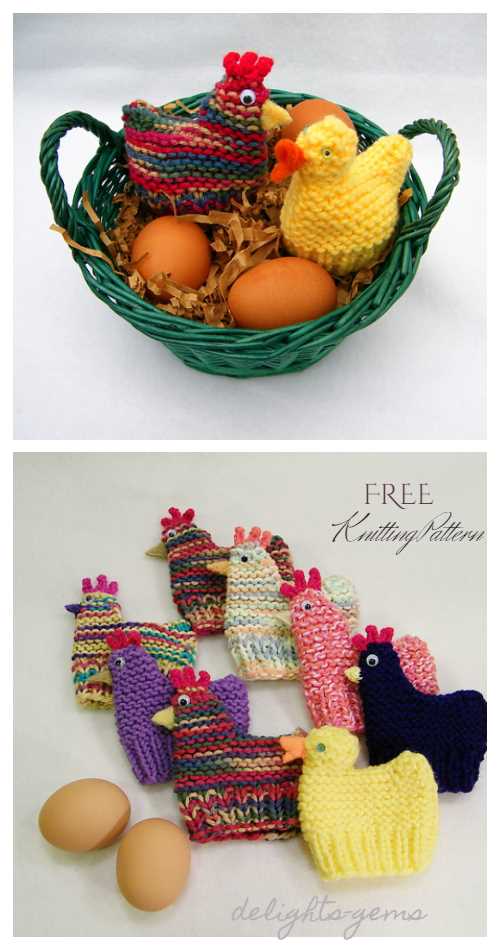 Knitted chick egg cosy pattern