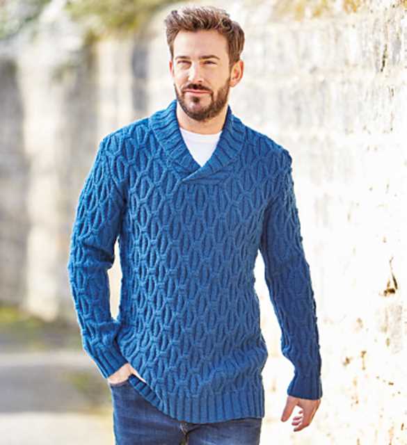 Knit the Perfect Men's Sweater with a Stylish Shawl Collar! Mens sweater knitting pattern shawl collar