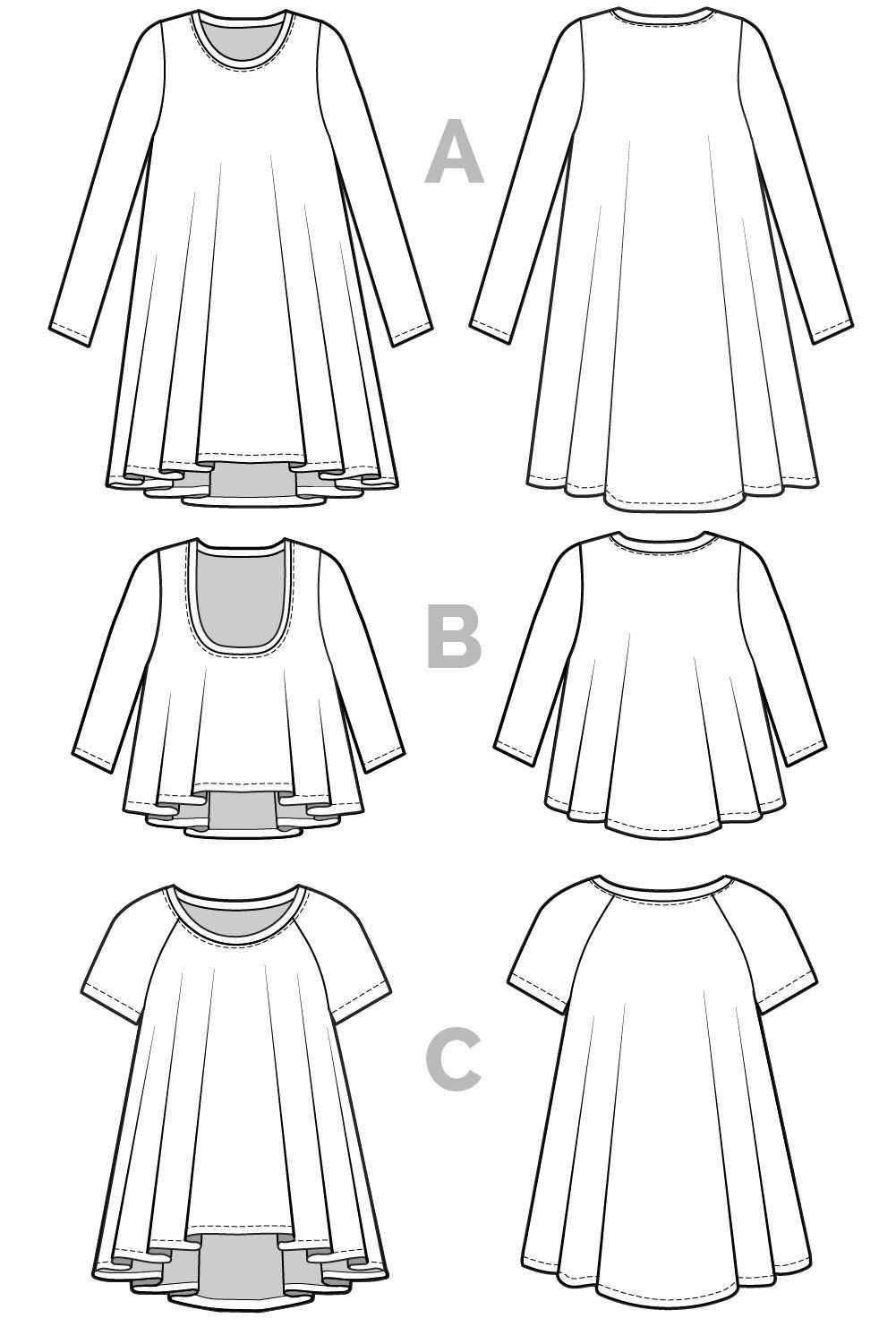 Easy jersey knit dress pattern