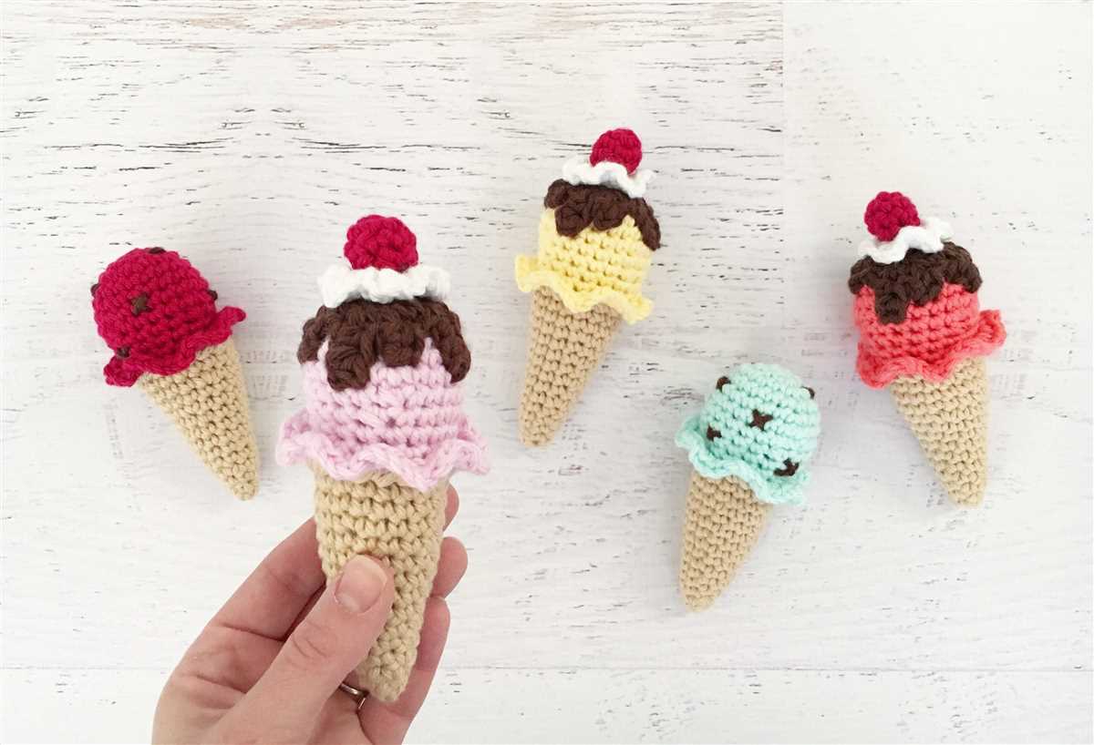 Knitted ice cream cone pattern