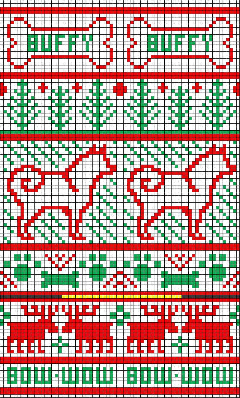 Knitting machine christmas stocking pattern