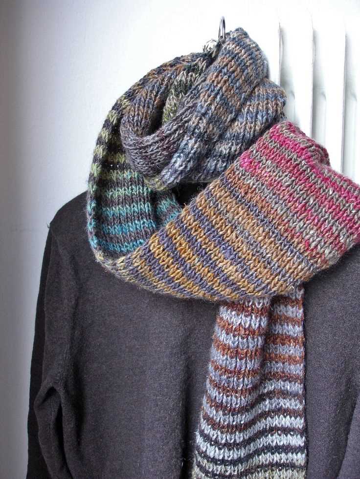 Free knitting pattern for striped scarf