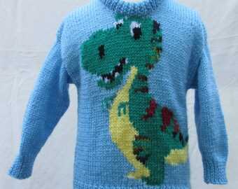 Dinosaur sweater knitting pattern