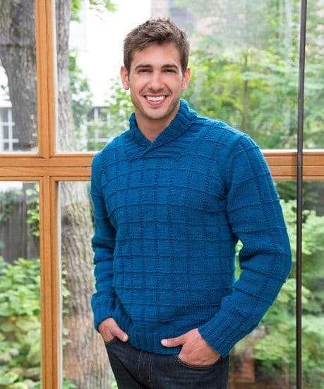 Mens sweater knitting pattern shawl collar