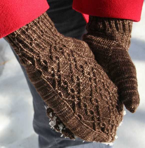Cable knit mittens pattern