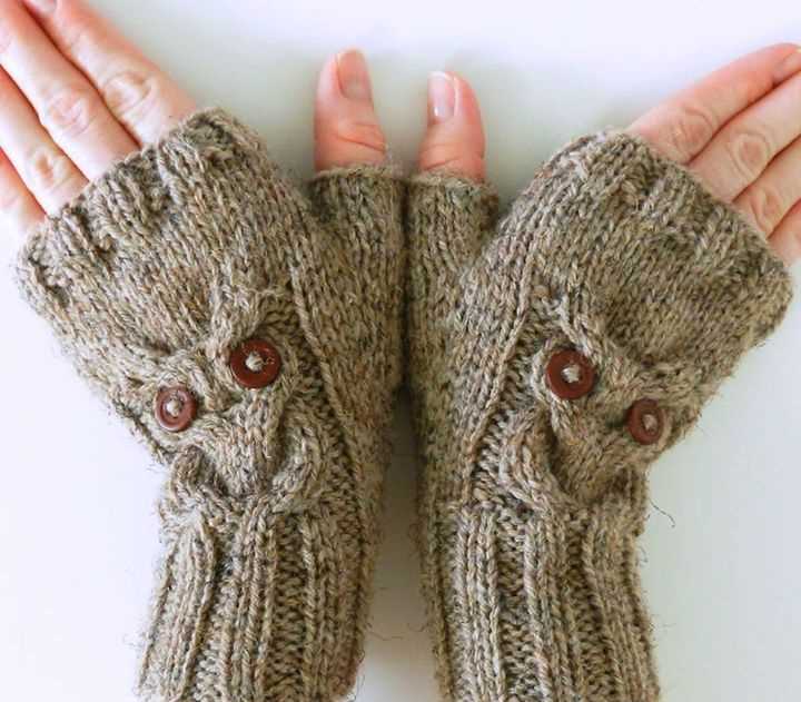 Owl gloves knitting pattern