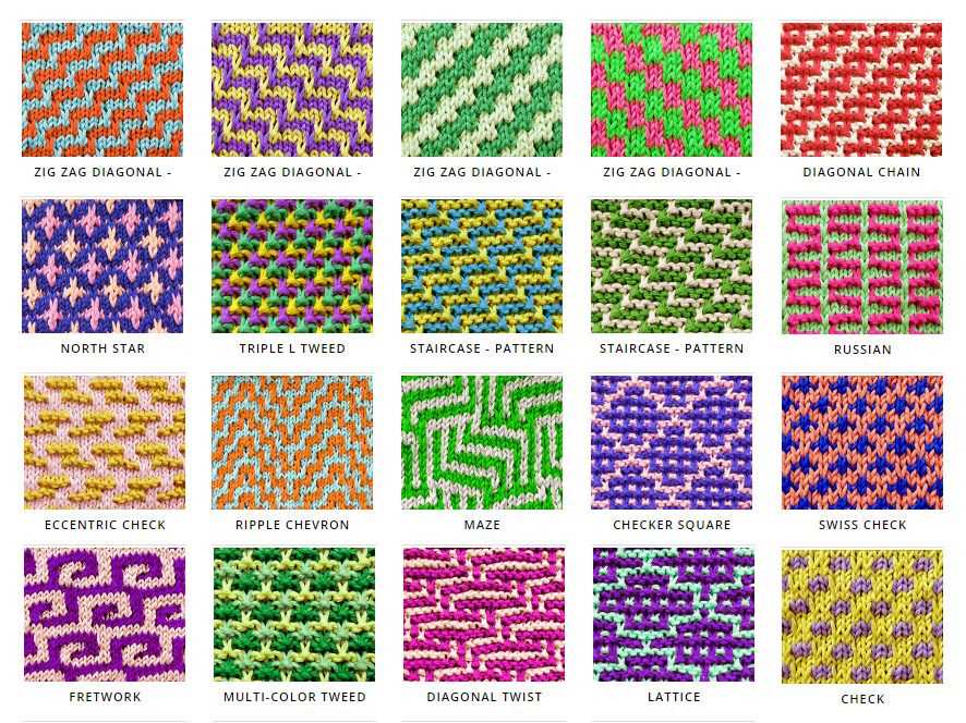 Knitting skill that creates patterns with hues