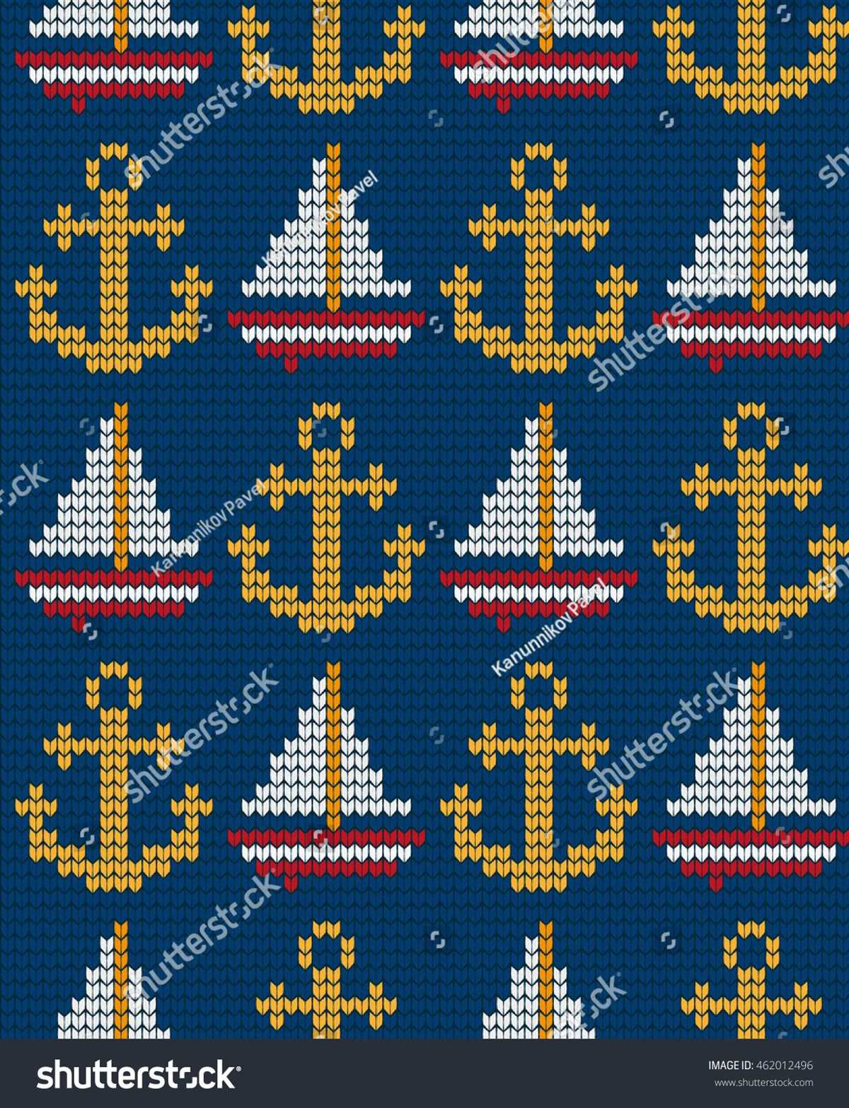 Knitted boat pattern