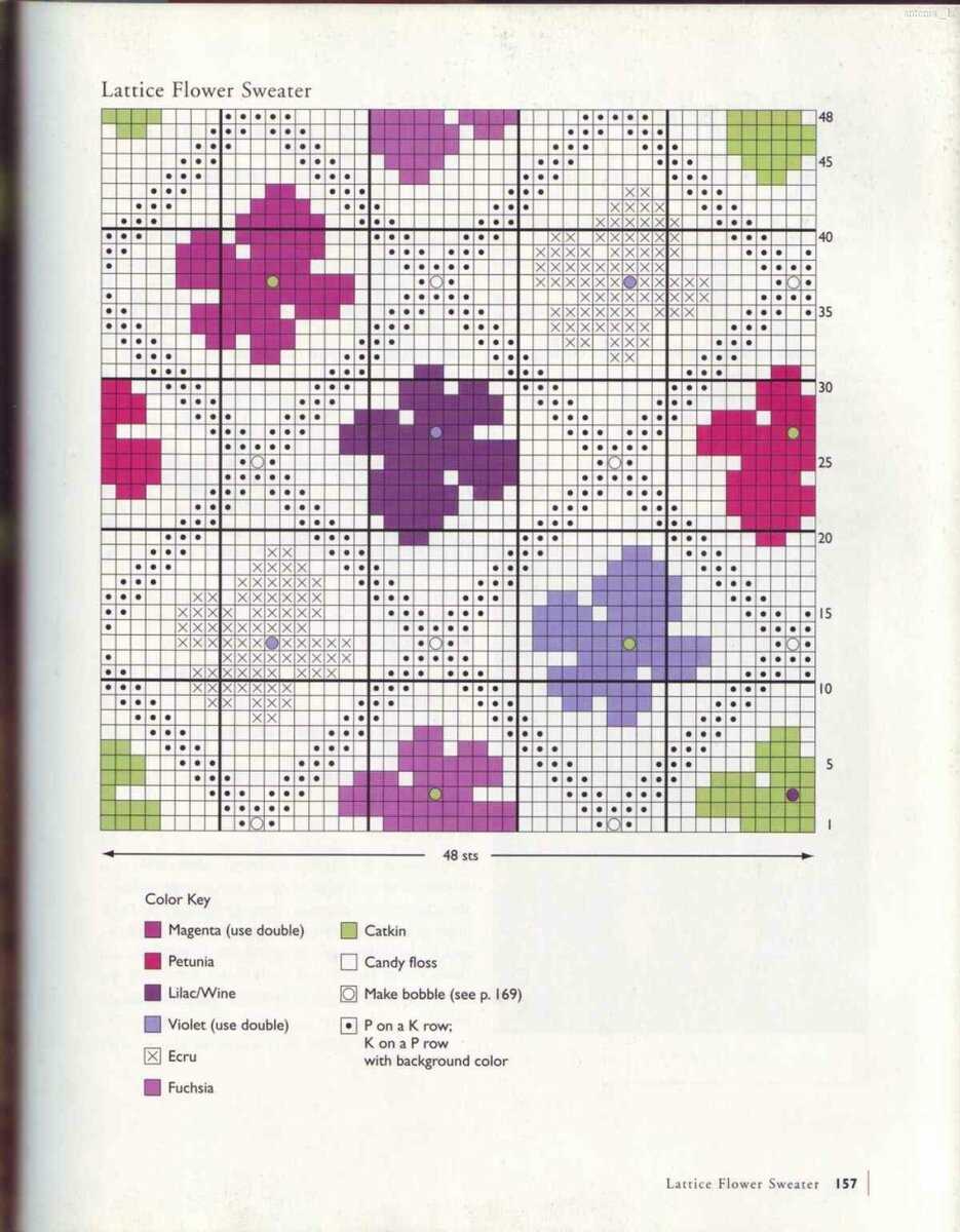 Intarsia flower knitting patterns