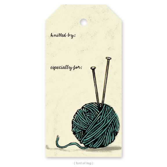Knitted gift tag pattern