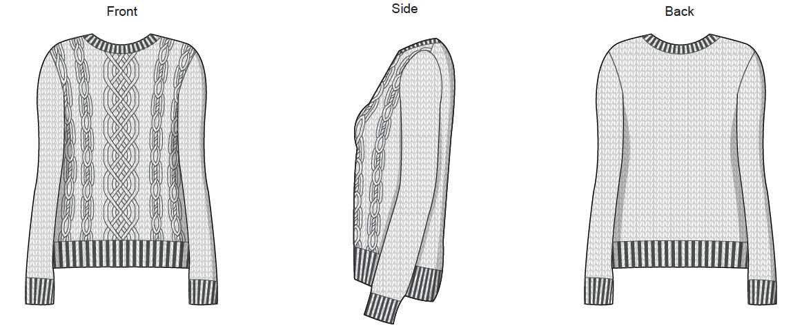 Side to side knit sweater pattern