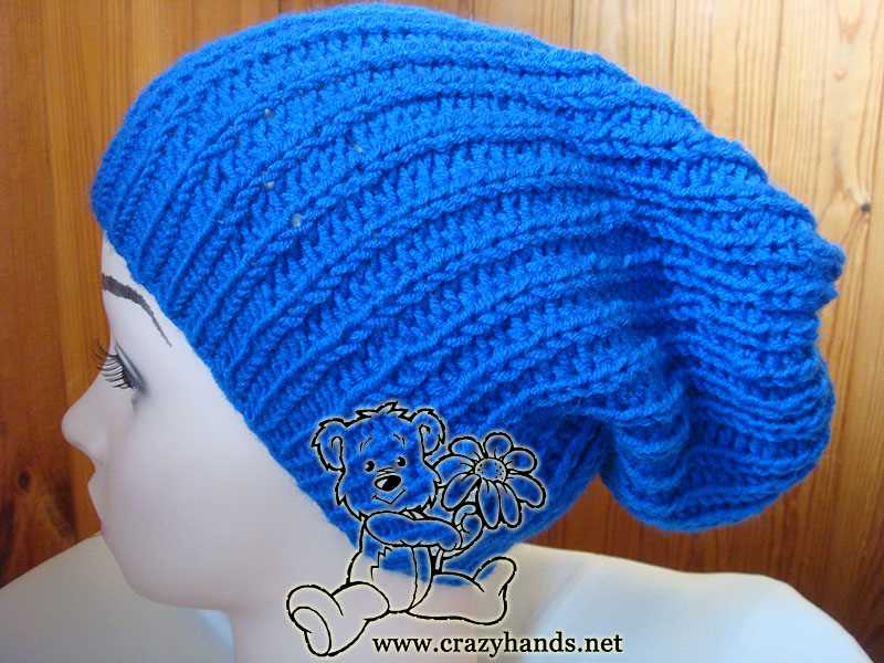 Simple slouchy hat knitting pattern free