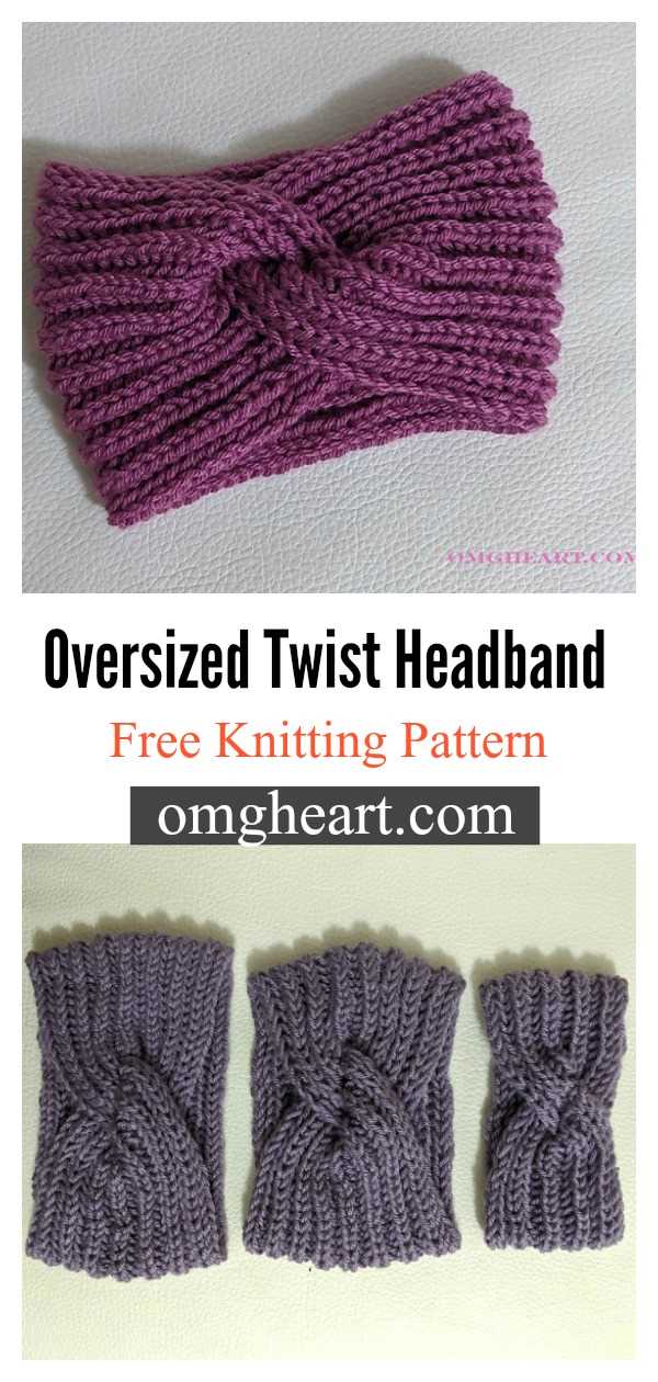 Knit headband with twist pattern