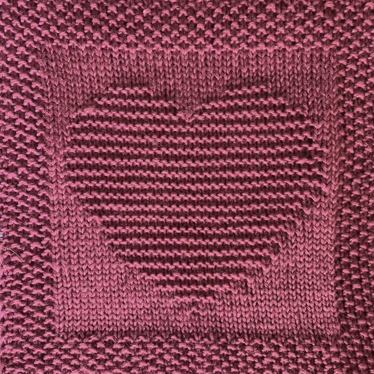 Heart square knitting pattern