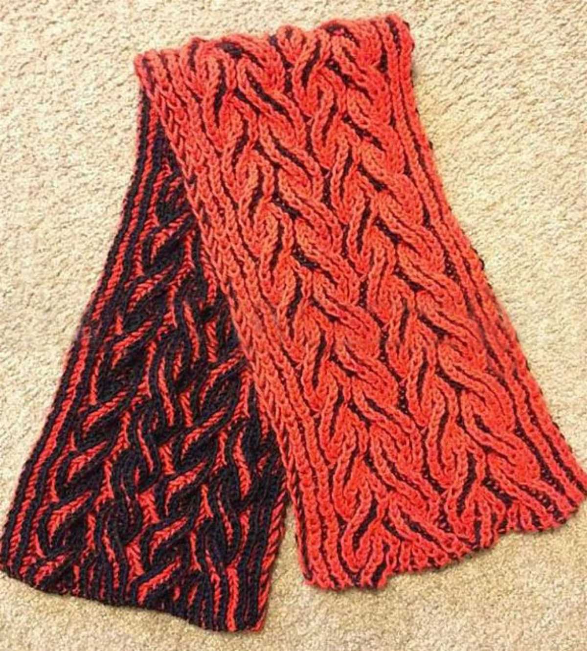 2 colour scarf knitting patterns