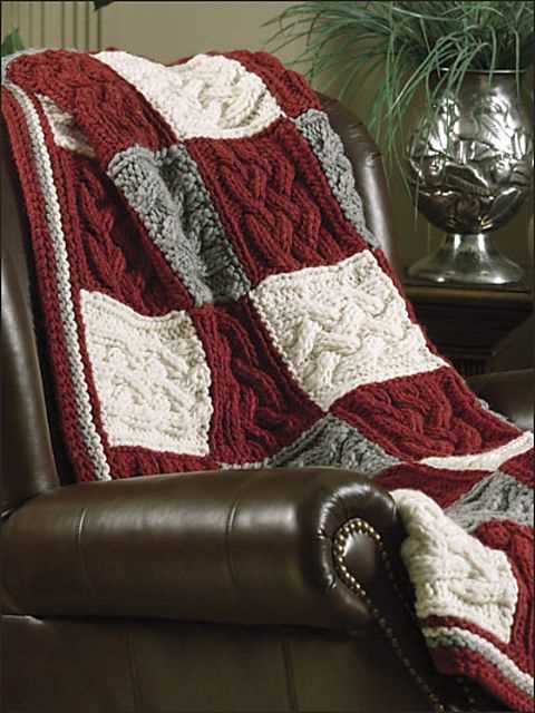 Knitted block blanket pattern