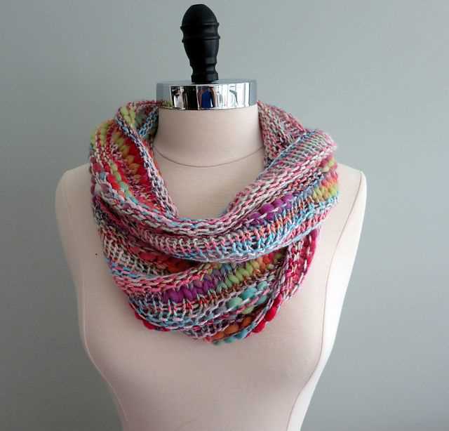 Homespun yarn scarf pattern knit