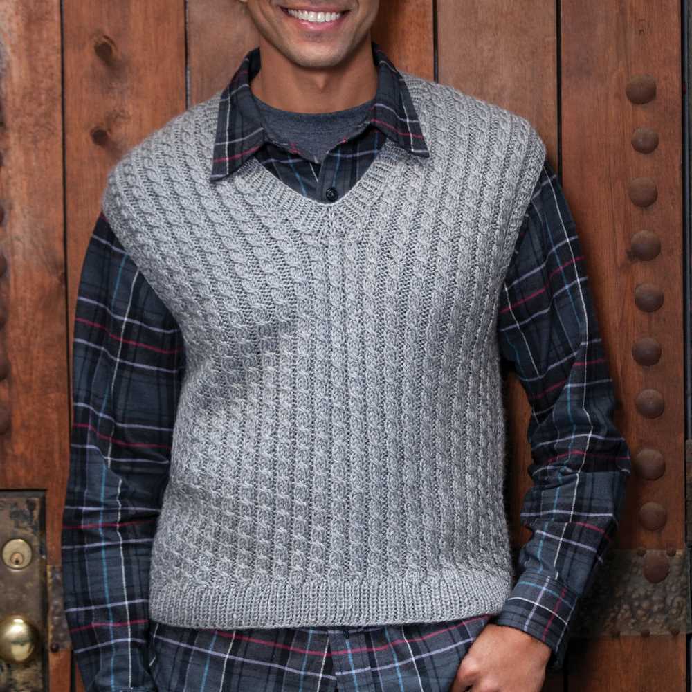 V neck sweater vest knitting pattern free