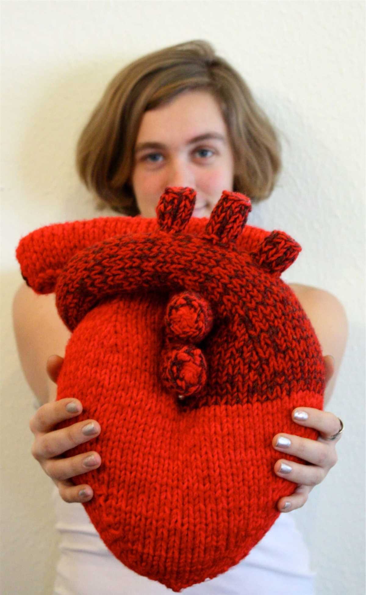 Anatomical heart knitting pattern