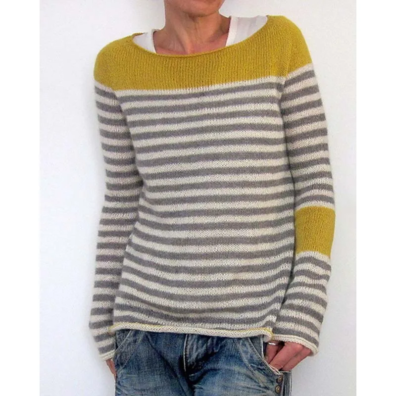 Color block knit sweater pattern