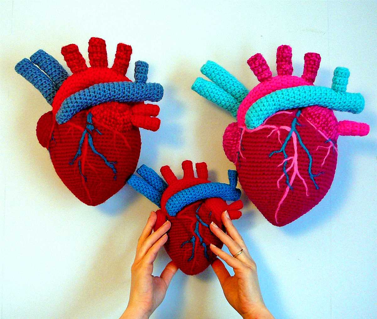Anatomical heart knitting pattern