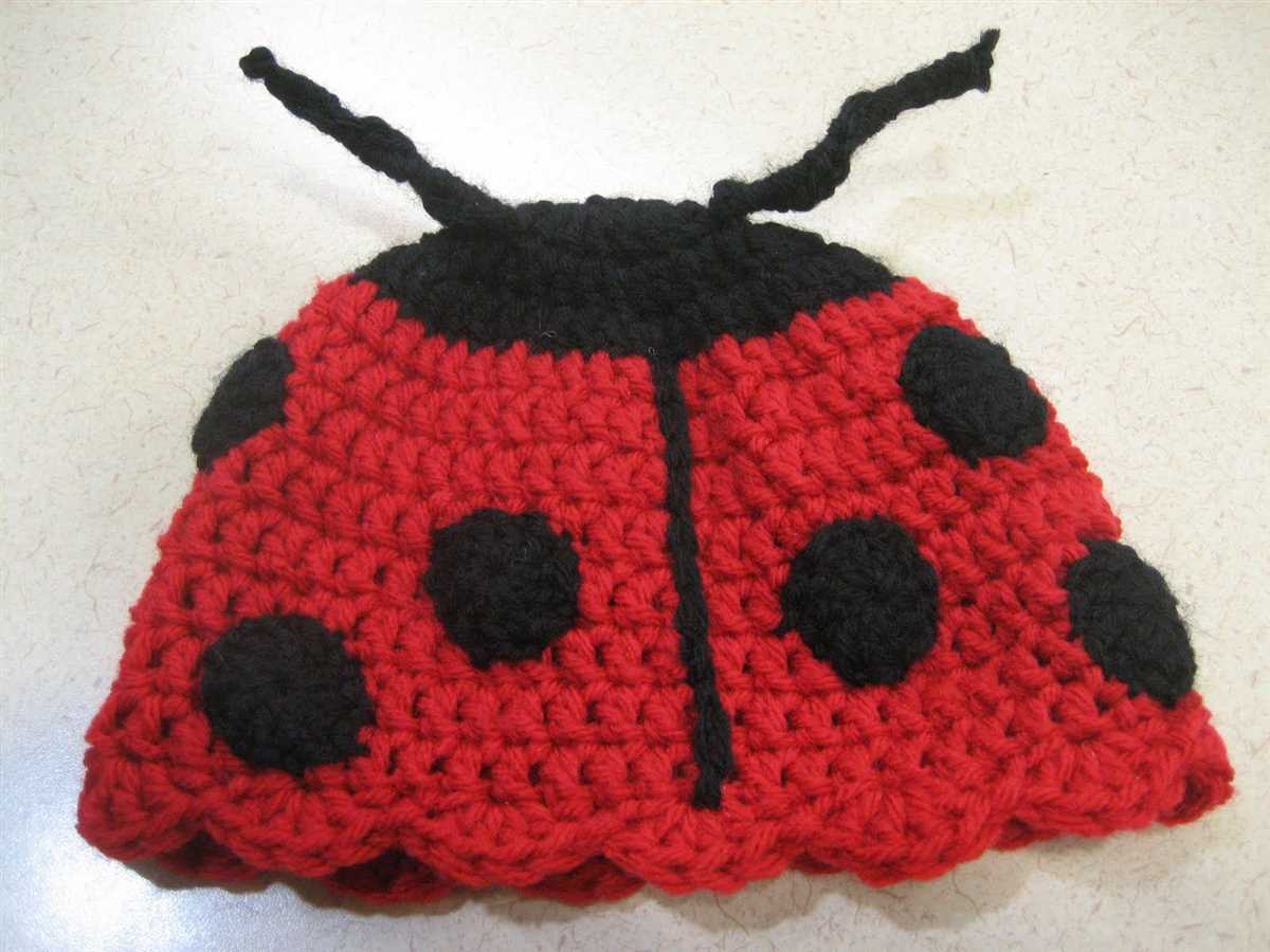 Ladybug hat knitting pattern