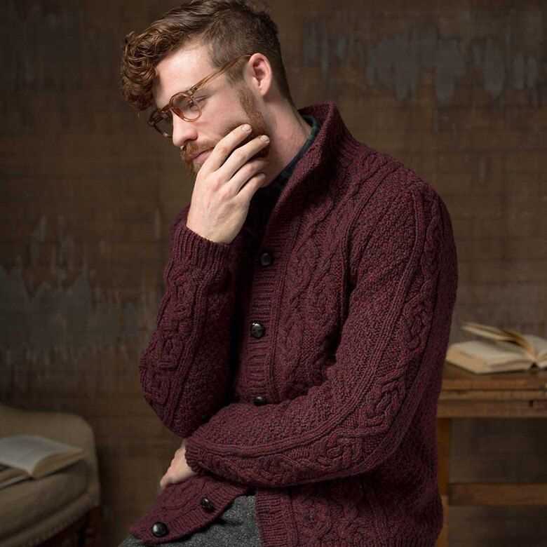 Men's knitted cardigan pattern