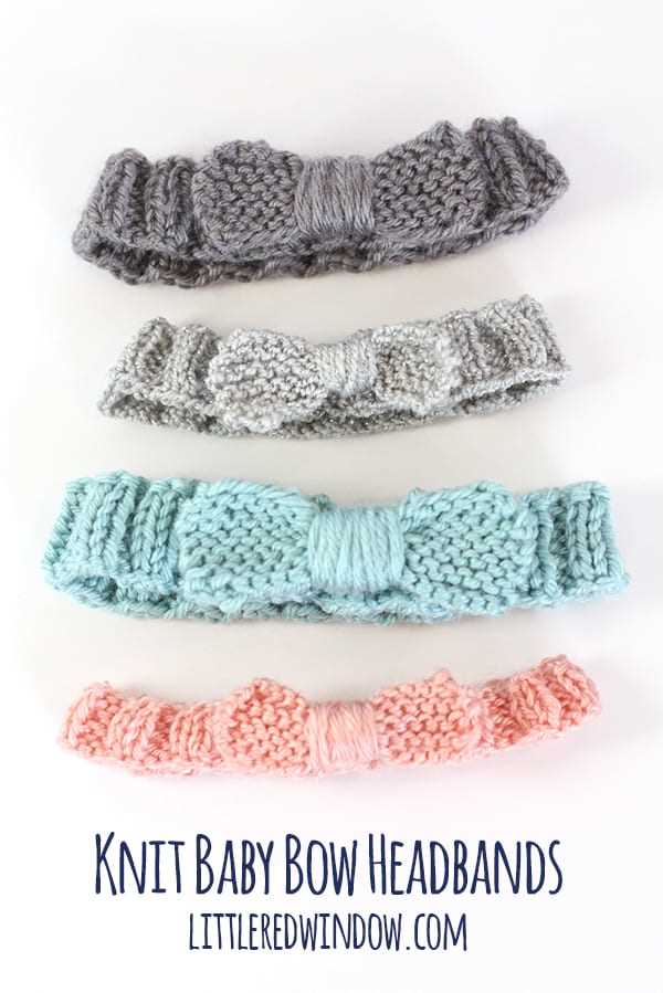 Knit headband bow pattern