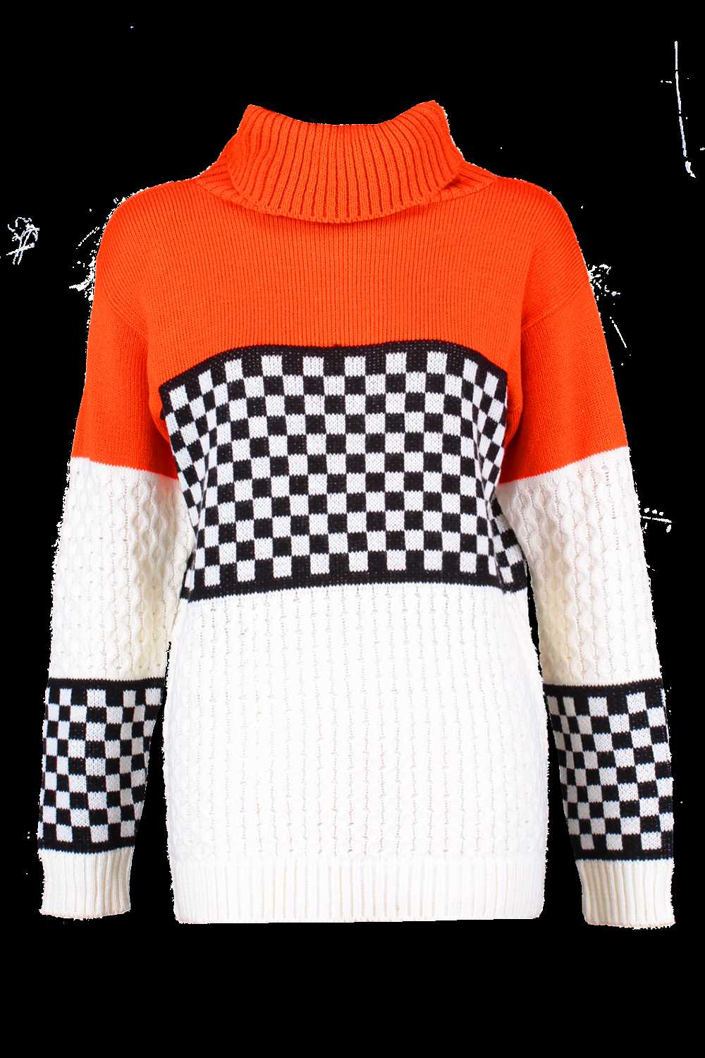 Color block knit sweater pattern