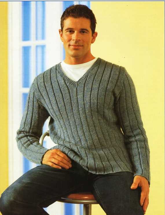 Men's v-neck sweater knitting pattern