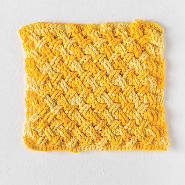 Basket weave dishcloth pattern knitting